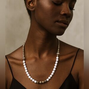 Chic White Beaded Necklace